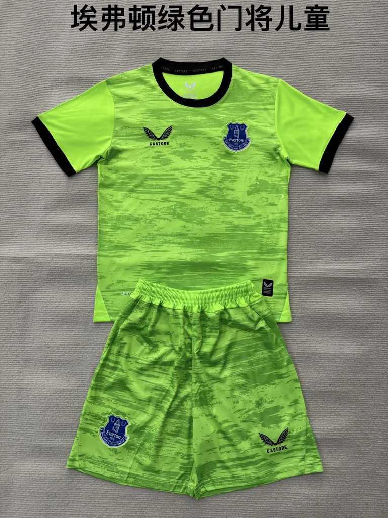 26 27 Everton Green Goalkeeper Children's Set 26 27 埃弗顿 绿色 门将 孩子套装