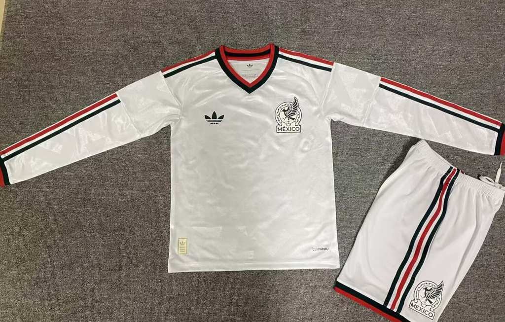 26 27 Mexico away long sleeved children's set 26 27 墨西哥 客场 长袖 孩子套装