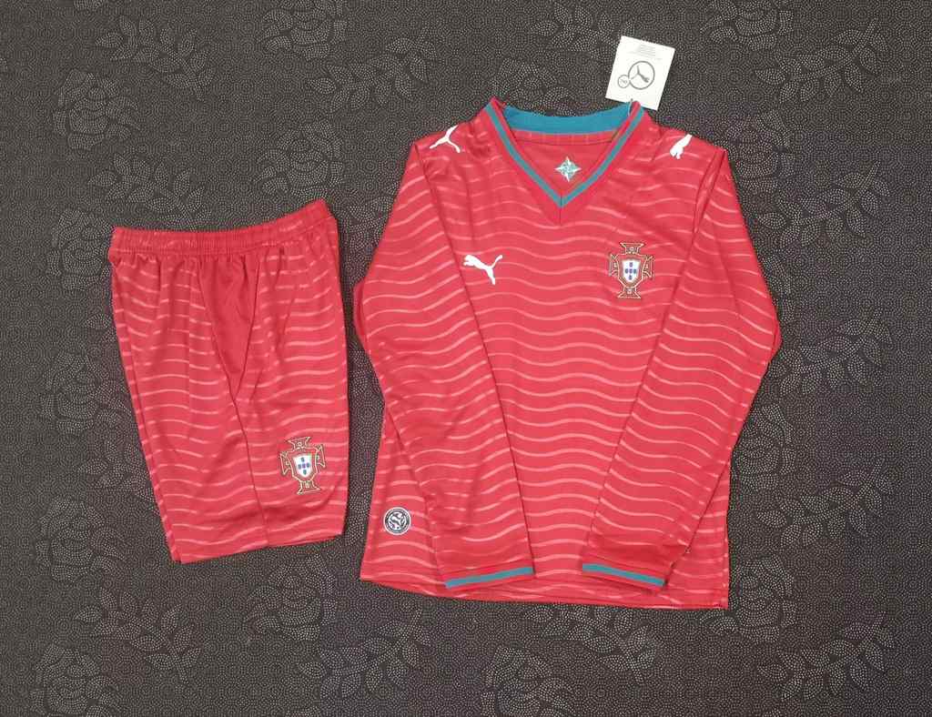 26 27 Portugal home children's kit Long sleeves 26 27 葡萄牙 主场 长袖 儿童套装