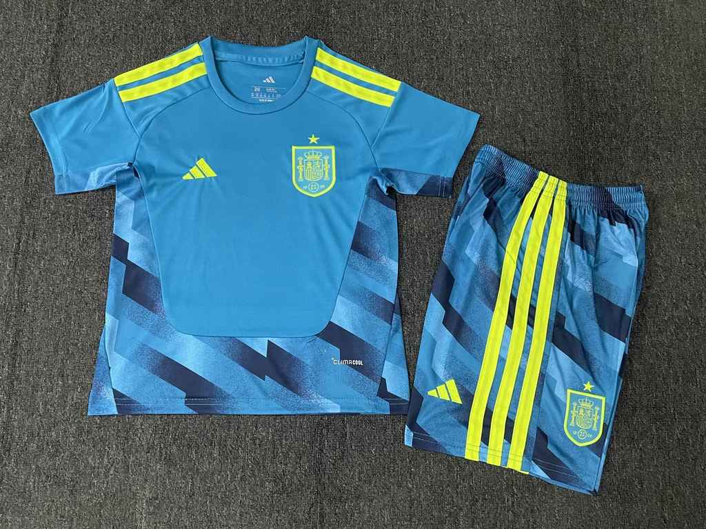 26 27 Spain Goalkeeper Blue Kids Kit 26 27 西班牙 守门员 蓝色 孩子套装