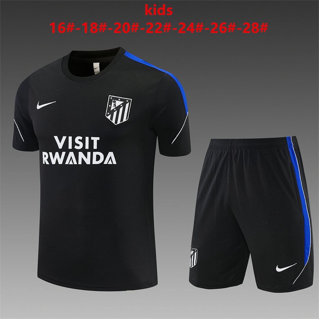 2026/27 Atletico Madrid Black Training Kids Kit Size 16-28