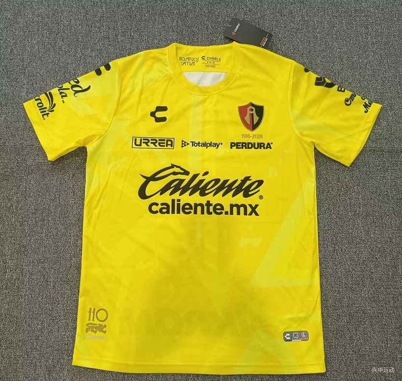 2026/27 Atlas F.C. Yellow Goalkeeper Soccer Jersey S-4XL