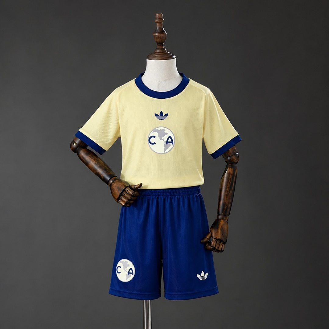 2026/27 Club America Yellow 110th Anniversary Kids Kit Soccer Jersey 16-28