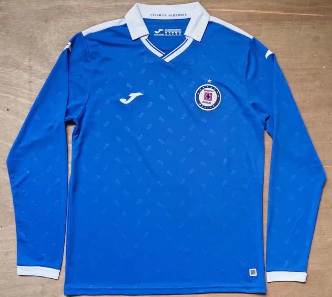 21-22 Cruz Azul bleu 9 champioms spécial version à manches longues
