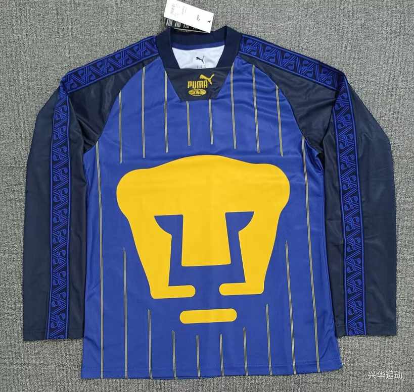 Maillot de football Pumas UNAM bleu spécial — 2026/27 · Manches longues · tailles S–2XL