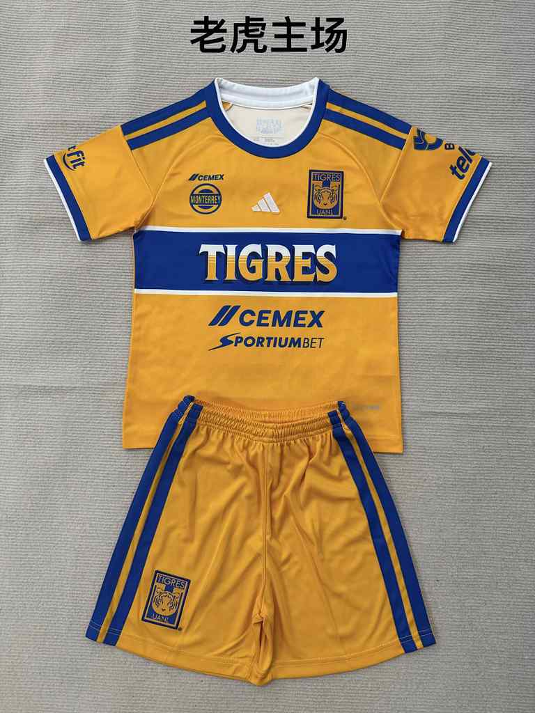 2026/27 Tigres de la UANL Home Kids Kit Soccer Jersey 16-28