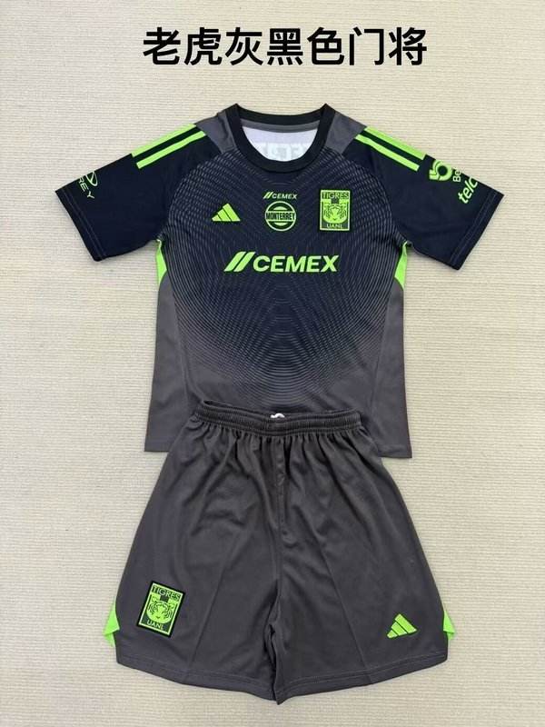 25-26 Tigres black goalkeeper kid kit