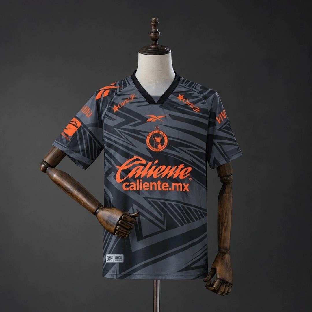 Maillot de football Club Tijuana noir orange — 2026/27 · Troisième maillot · tailles S–4XL