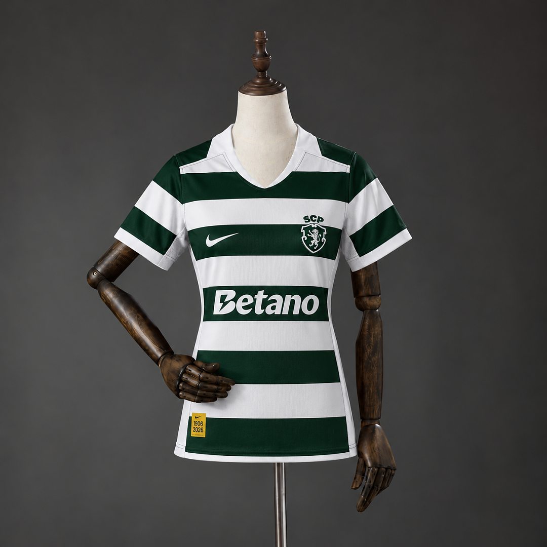 Maillot de football femme Sporting CP — 2026/27 · Domicile · tailles S–XXL
