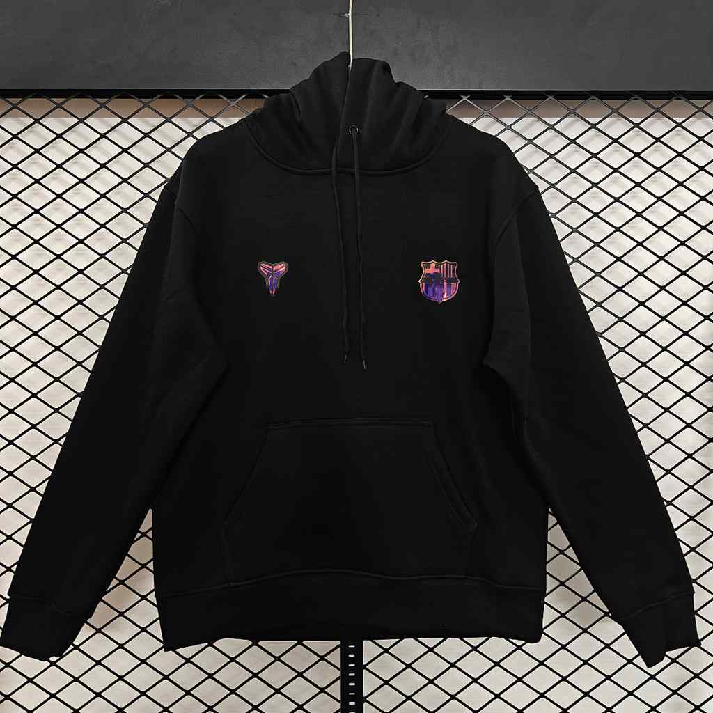 Sweat à capuche Barcelona noir — 2026/27 · tailles S–2XL