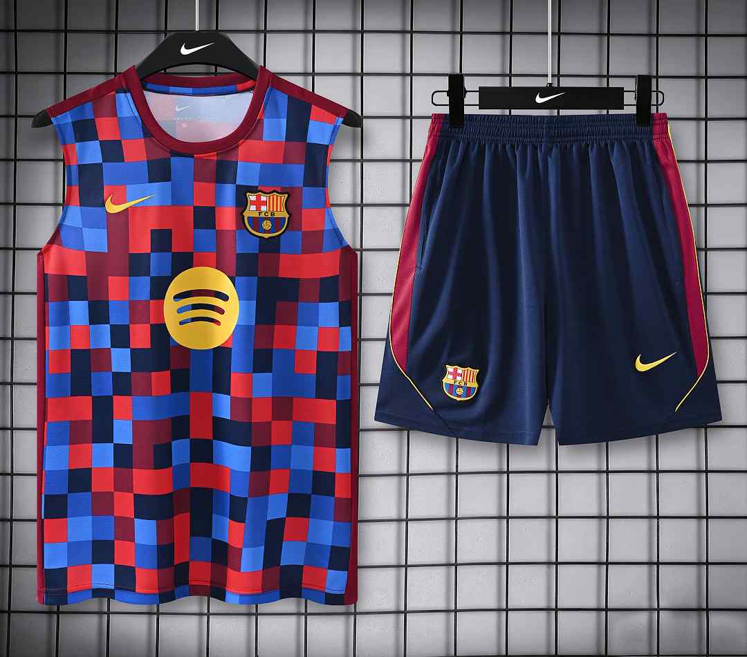 2026/27 Barcelona Checkered Vest Suit S-2XL
