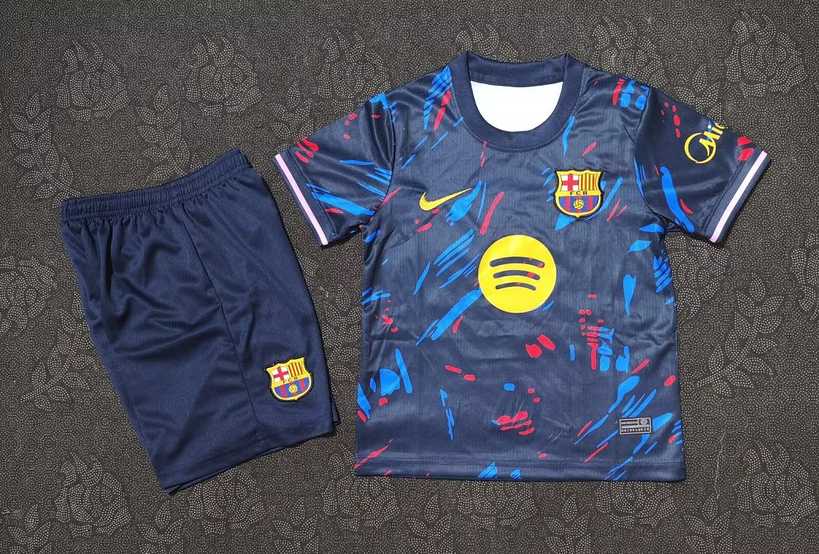 2026/27 Barcelona Dark Blue Training Kids Kit Size 16-28