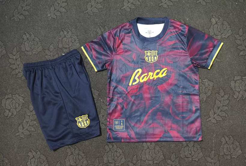 2026/27 Barcelona Dark Red Training Kids Kit Size 16-28