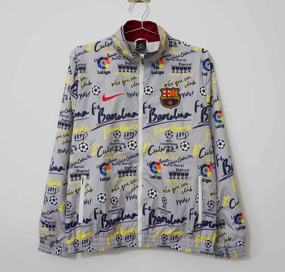 Coupe-vent Barcelona gris — 2026/27 · tailles S–2XL