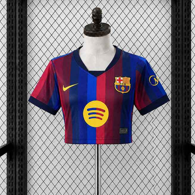 2026/27 Barcelona Home Women's Crop Top Soccer Jersey S-2XL