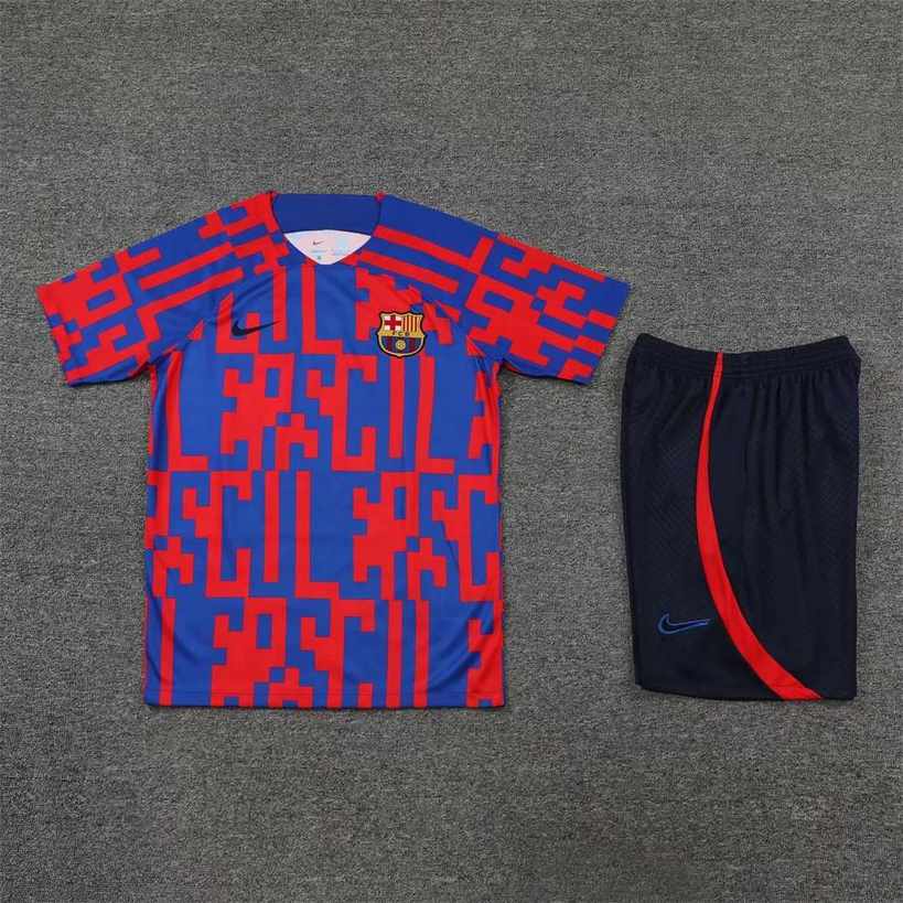 Survêtement 22-23 BAR rouge et bleu camouflage — Manches courtes