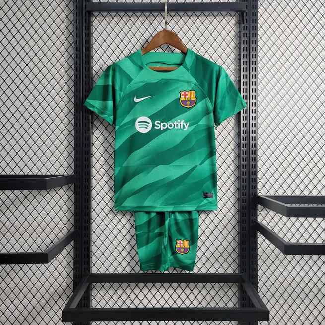 23-24 BAR Green goalkeeper kid kit