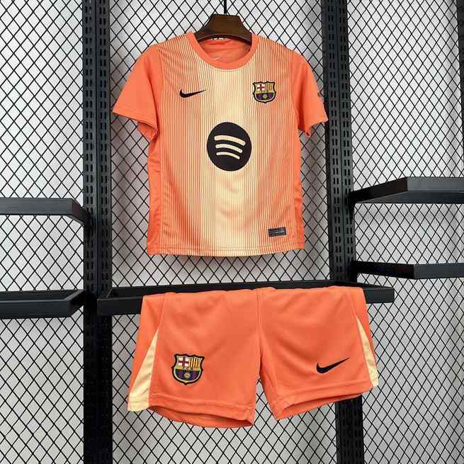 Barcelona 2025/26 Orange Goalkeeper Kids Kit