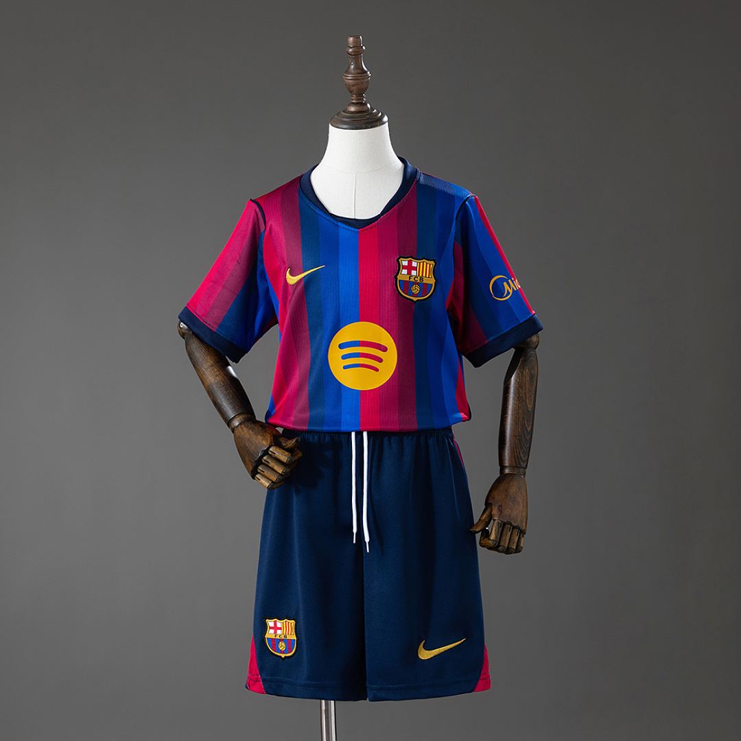 Barcelona 26/27 Home Kids Kit Jersey Size 16-28