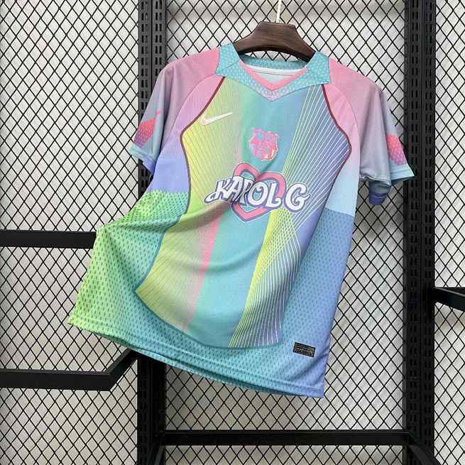 Mens Barcelona 2025/26 Blue and Pink Karol G Jersey