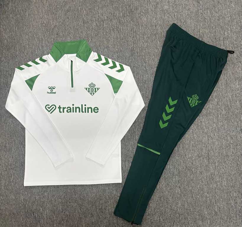 Survêtement Real Betis blanc demi-zip — 2026/27 · tailles S–2XL