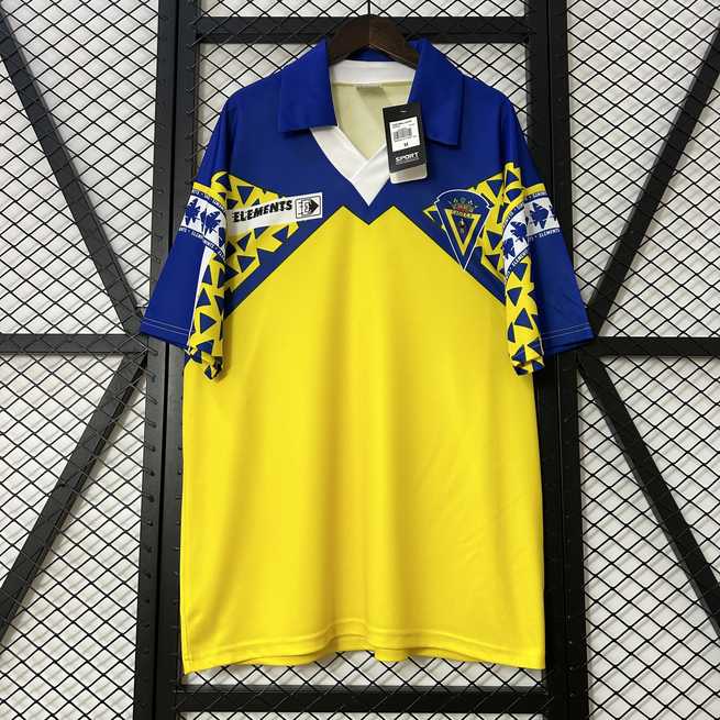 91-92 Cadiz Retro Home jersey no sponsor logo
