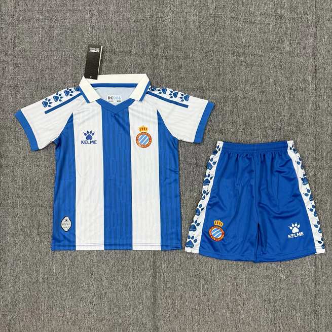 Ensemble de football enfant Espanyol — 2025/26 · Domicile · tailles 16–28