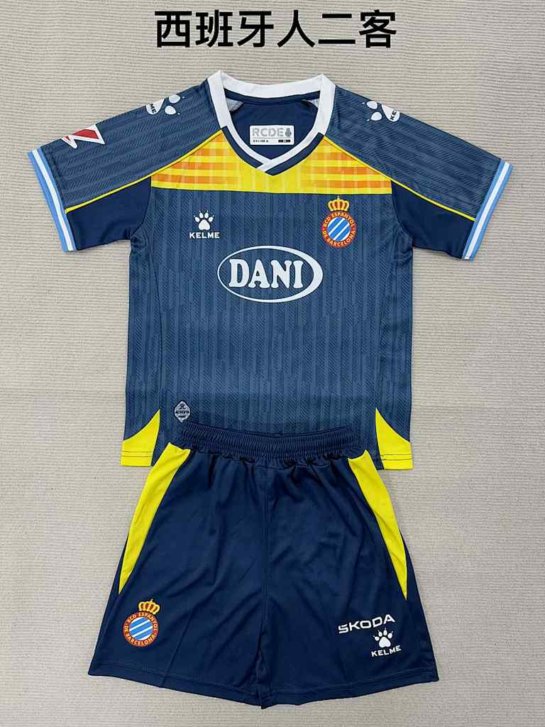 Ensemble de football enfant Espanyol — 2025/26 · Troisième maillot · tailles 16–28