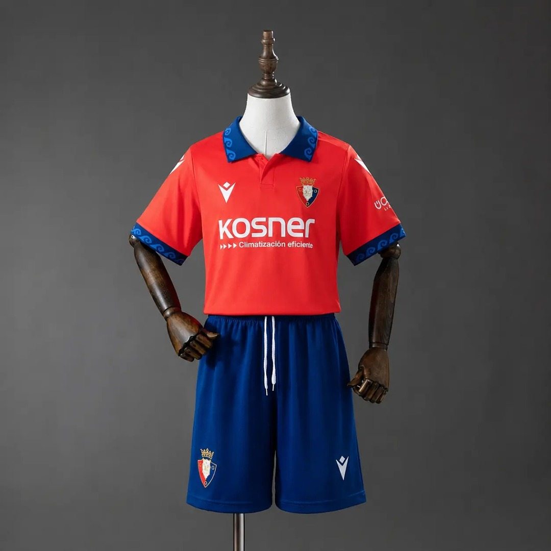 2026/27 Osasuna Home Kids Kit Soccer Jersey 16-28