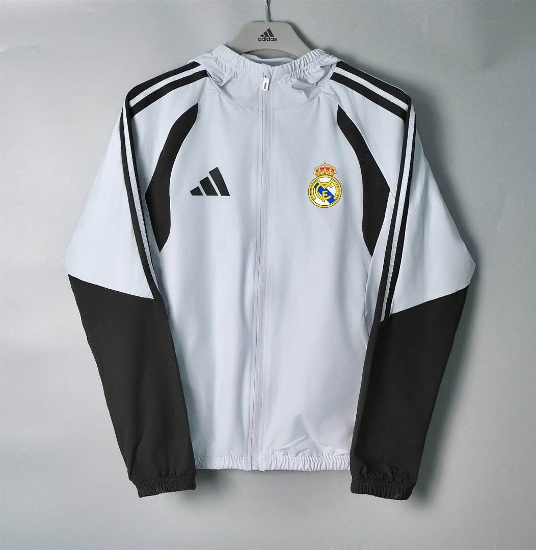 2026/27 Real Madrid Black and White Windbreaker S-2XL