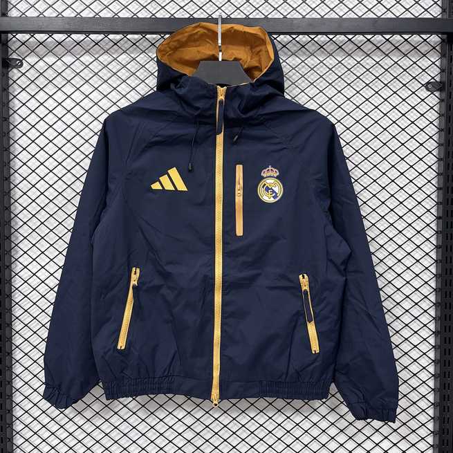2026/27 Real Madrid Dark Blue Windbreaker Jacket S-3XL