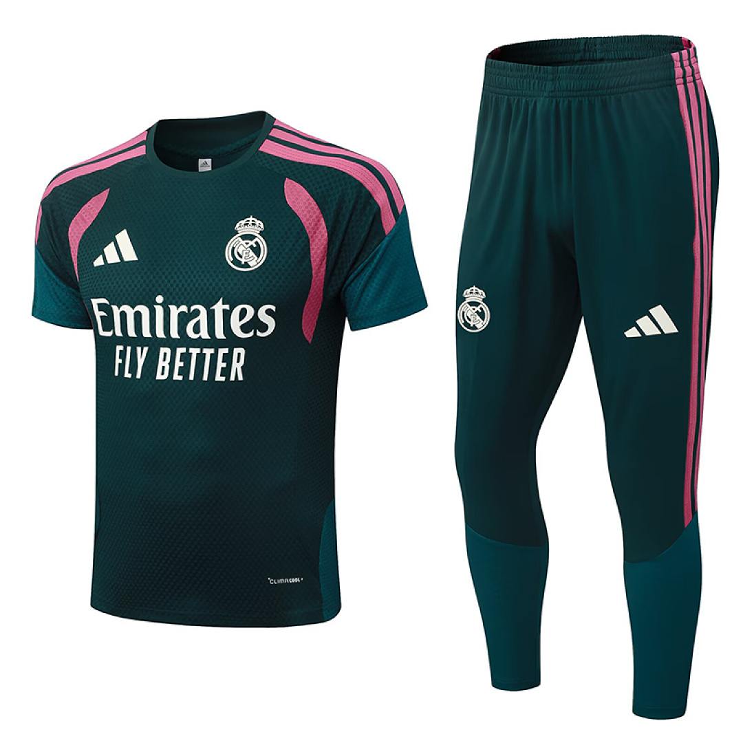 2026/27 Real Madrid Dark Green Crew Neck Training Suit S-2XL
