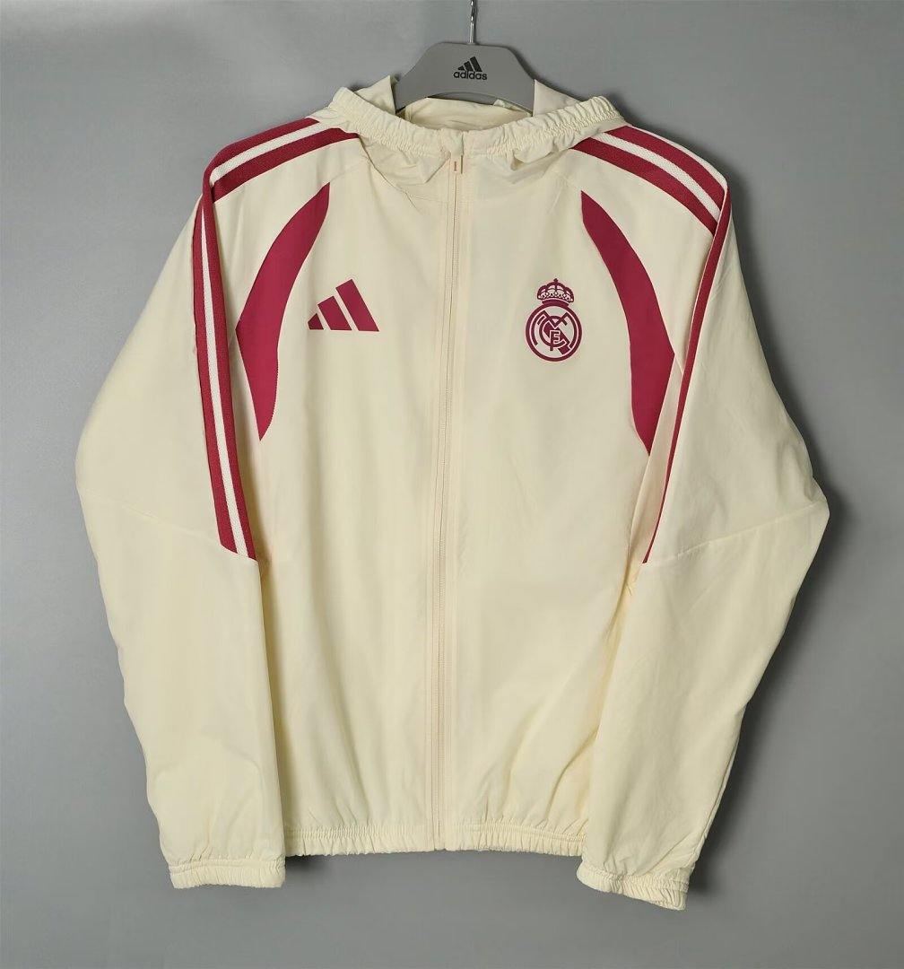 2026/27 Real Madrid Light Yellow Windbreaker Jacket S-2XL