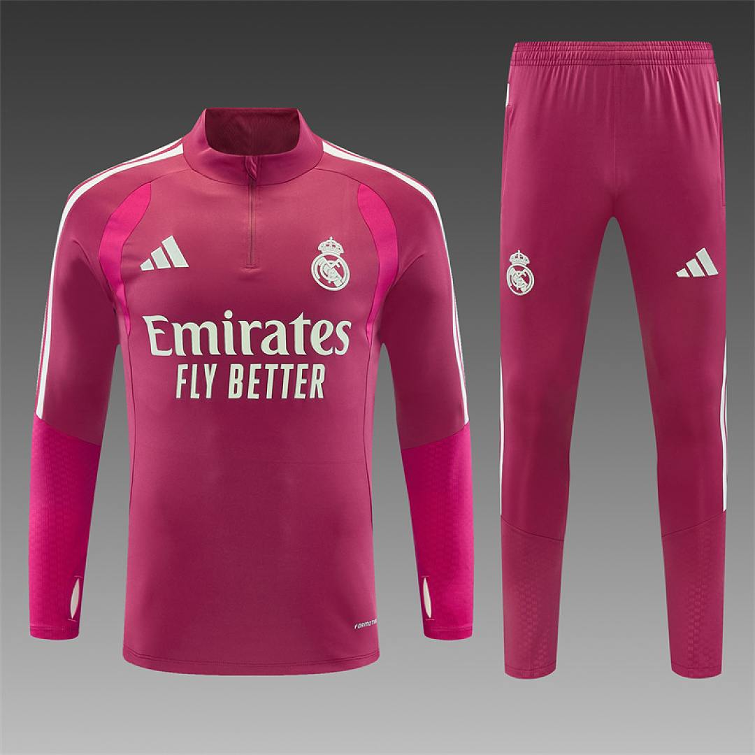 2026/27 Real Madrid Rose Half Zip Training Suit S-2XL