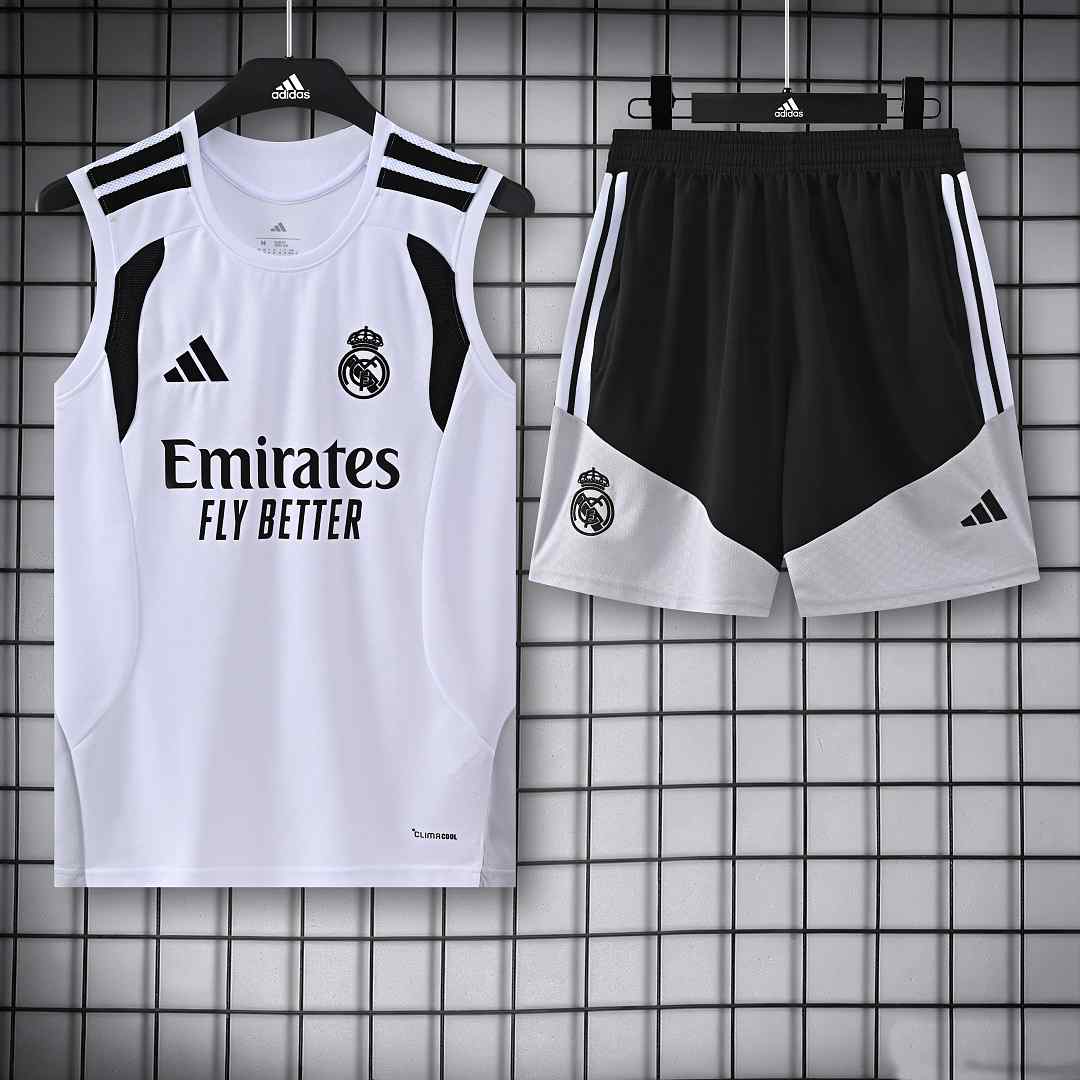 Débardeur Real Madrid blanc et noir — 2026/27 · tailles S–2XL
