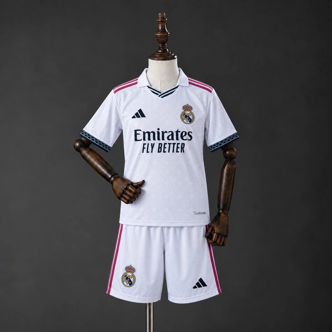 2026/27 Real Madrid X LV Co-Branded White Kids Kit Size 16-28