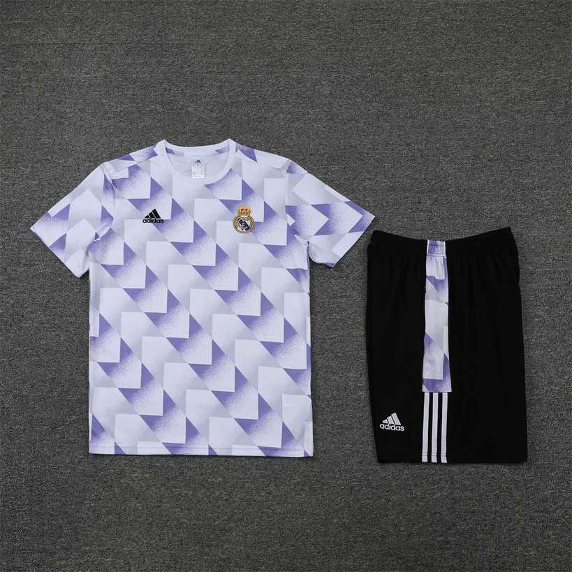 22-23 R MAD training suit short sleeve kit white and blue colorblock