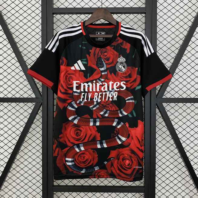 Maillot de football 25-26 R MAD noir et rouge Rose spécial