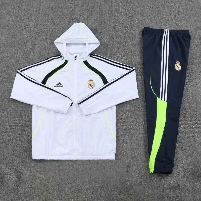 Real Madrid 2025/26 White Windbreaker suit S-2XL