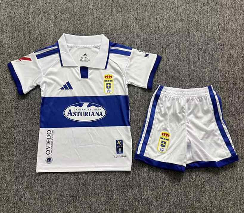 2026/27 Real Oviedo Away Kids Kit Soccer Jersey Size 16-28