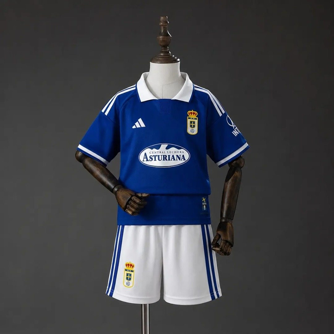 2026/27 Real Oviedo Home Kids Kit Soccer Jersey 16-28