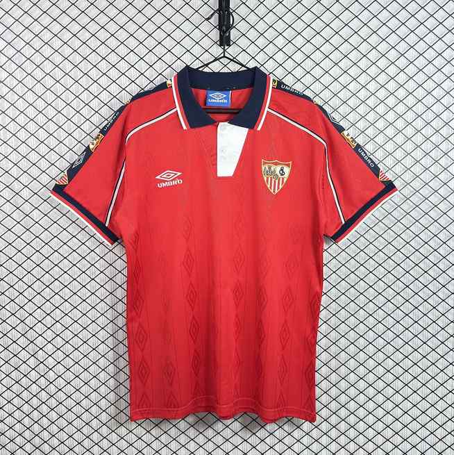 Maillot de football Sevilla rouge — 1998/00 · Extérieur · Rétro · tailles S–2XL