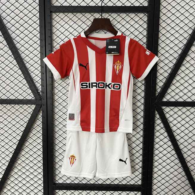 24-25 Sporting Gijon home kids football jersey