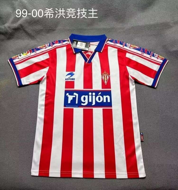 Sporting de Gijon 1999/00 home Retro soccer jerseys