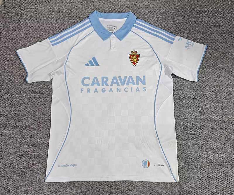 25-26 Real Zaragoza home soccer jersey