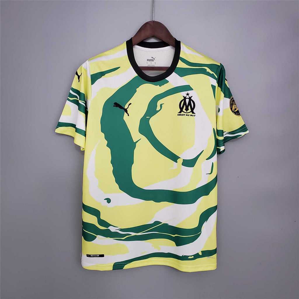 21-22 Olympique Marseille OM Africa Special Edition white yellow green