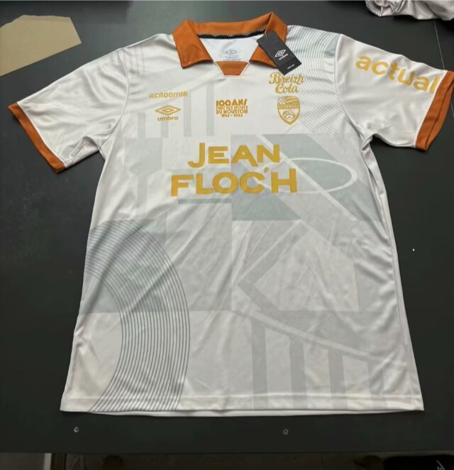 24-25 Lorient home white soccer jersey