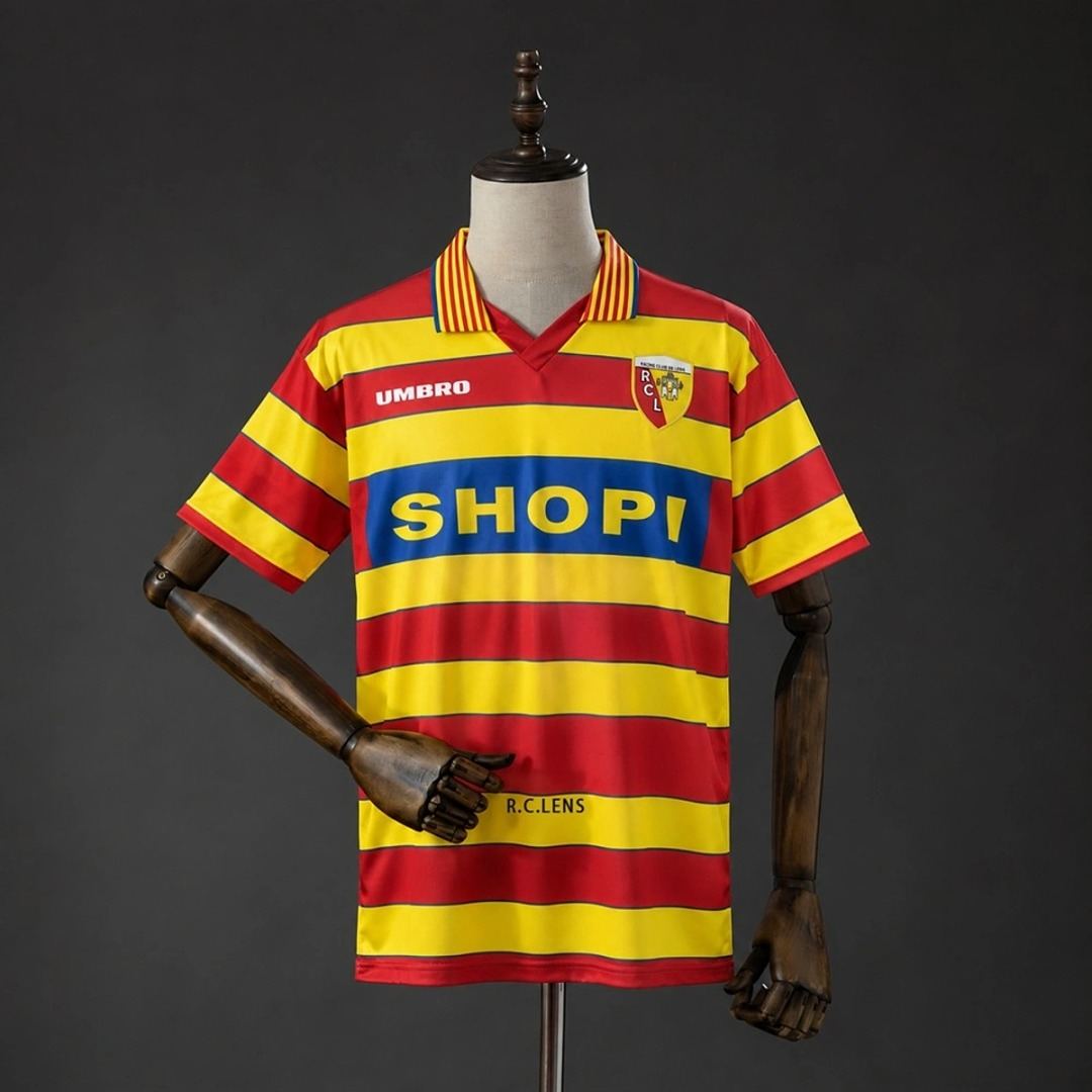 Maillot de football RC Lens — 1996/97 · Domicile · Rétro · tailles S–XXL