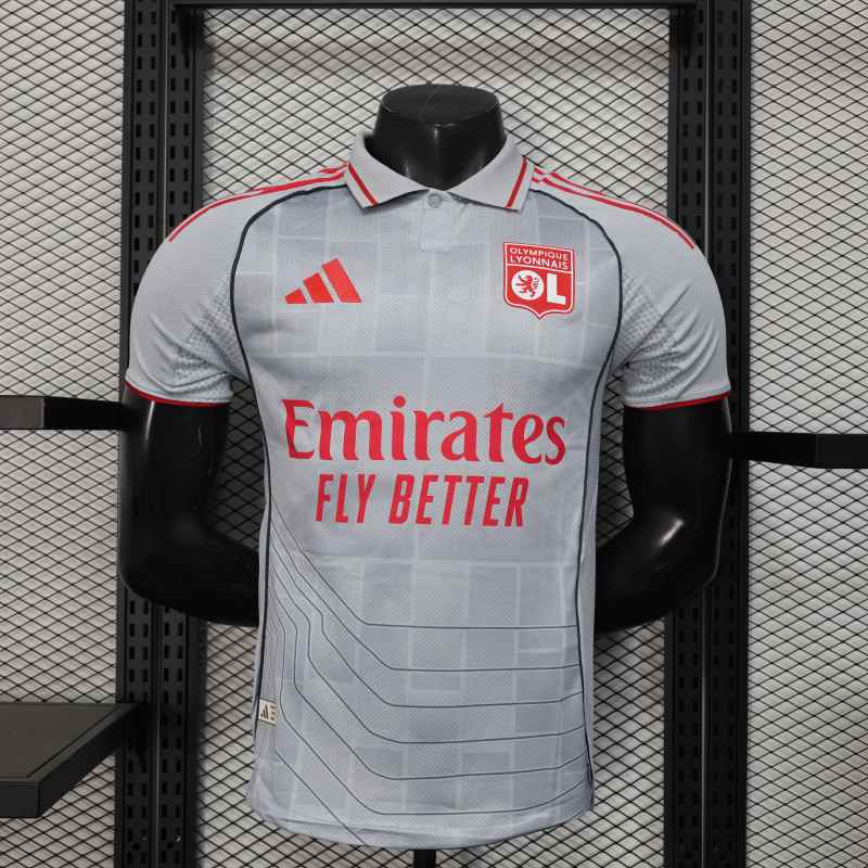 Lyon 2025/26 Third Away player version soccer jersey size S-2XL