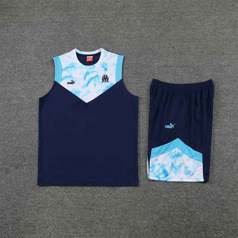 22-23 Marseille vest training suit kit dark blue white